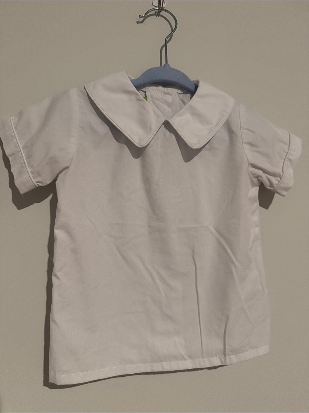 Like New Classic Whimsy White Peter Pan Collar Kids Top Preppy Boy shirt 18M
